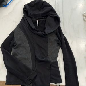 Free People hoodie jacket, black and gray size small